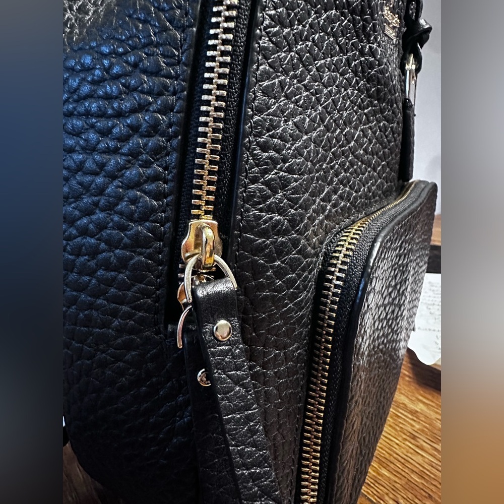 Kate Spade Textured Black Backpack with Gold Accents - Picture 5 of 8